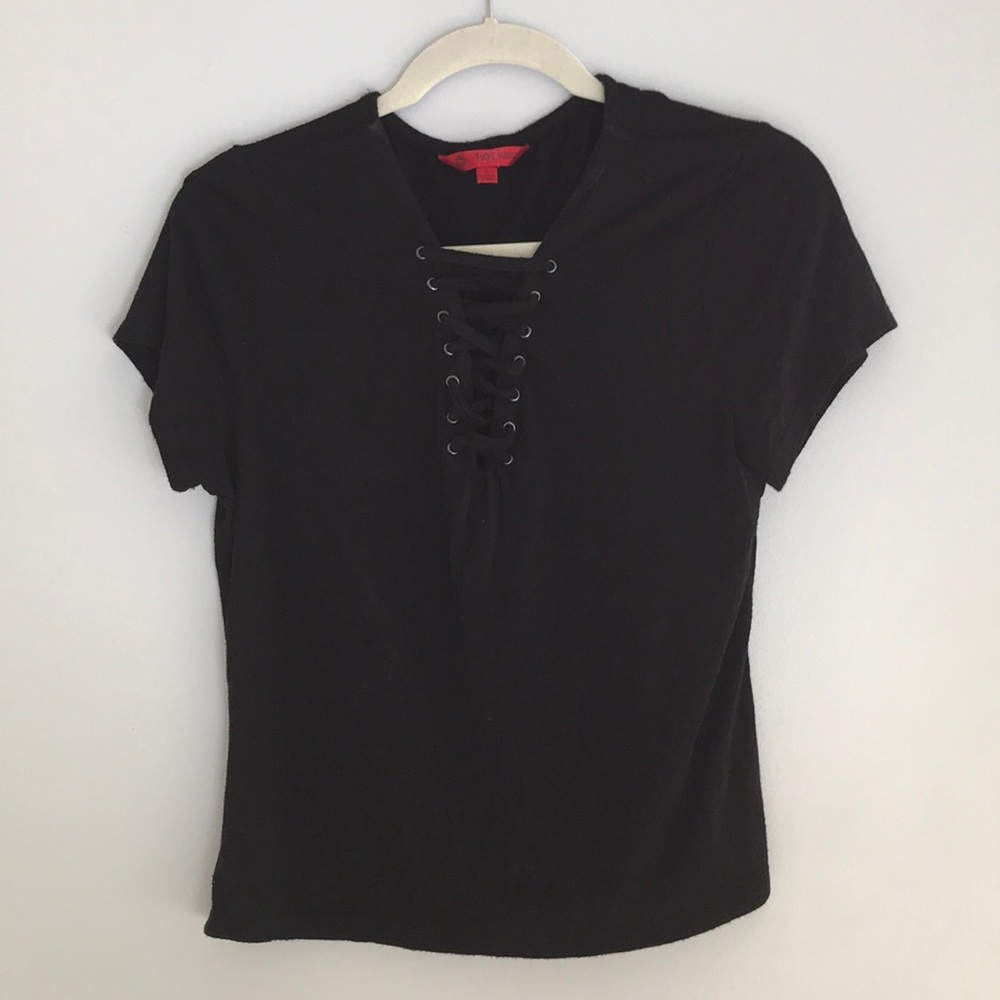 Hot Kiss adjustable lace up crop top